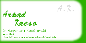 arpad kacso business card